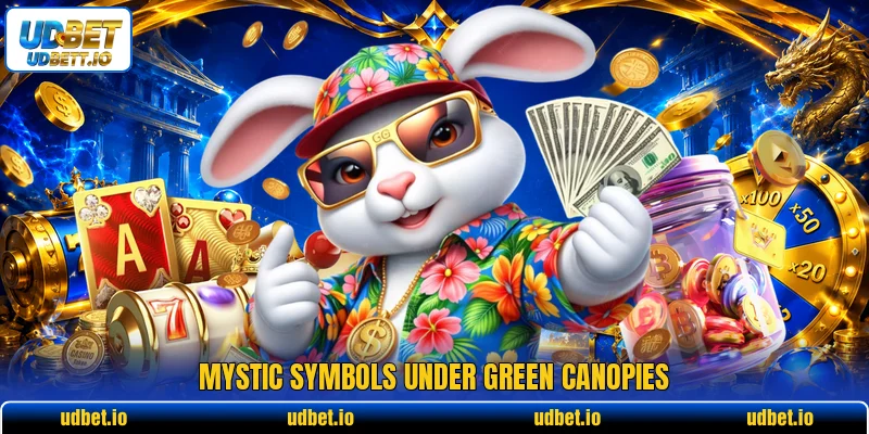 Mystic symbols under green canopies