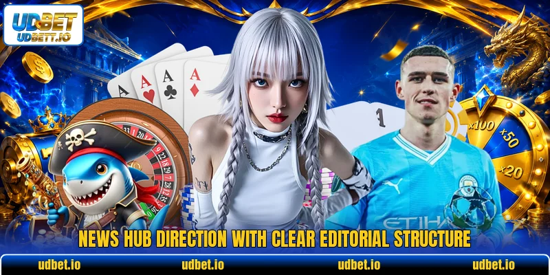 News hub direction with clear editorial structure