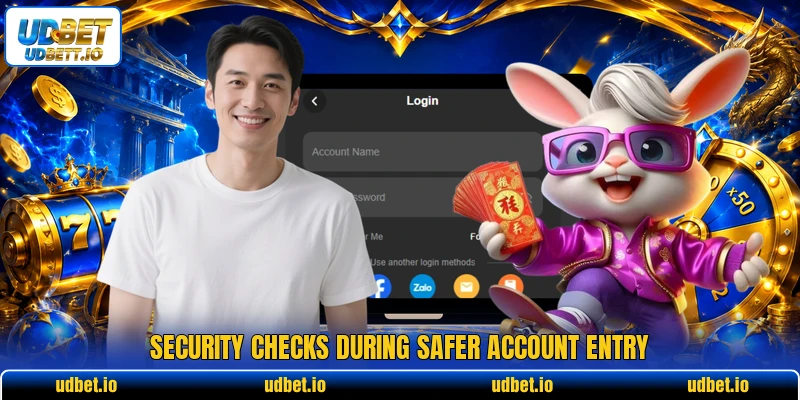 Security checks during safer account entry